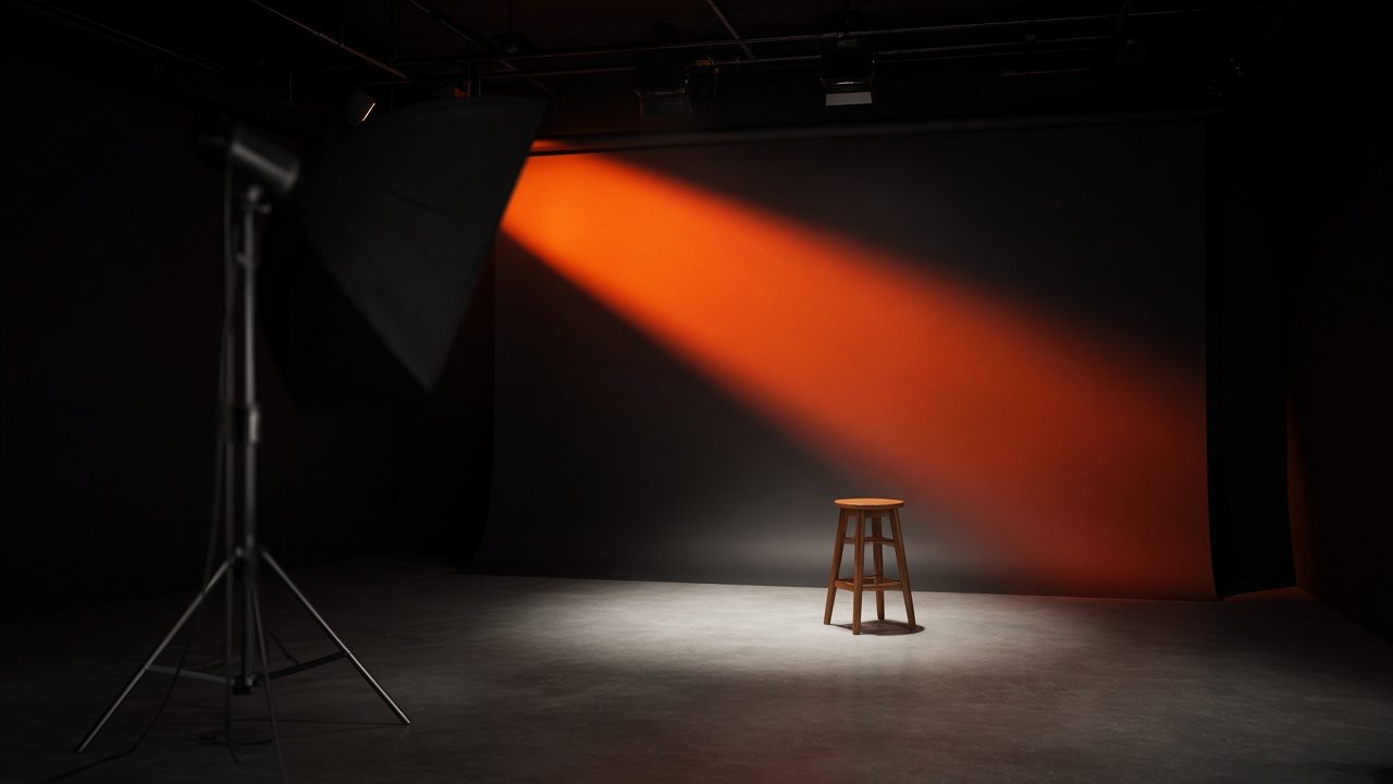 Studio light on an empty set at POIZ Imaging